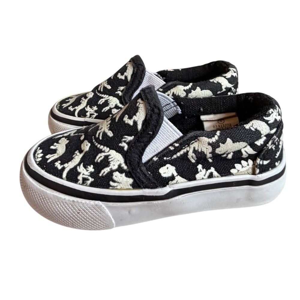 Tommy Bahama Kids‎ Glow in the Dark Dinosaur Skeleton Slip On Sneakers Black 5